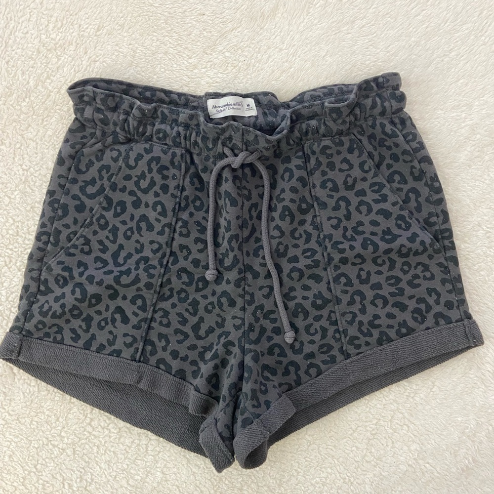 Abercrombie & Fitch Gray Athletic Shorts with Cuffed Hem